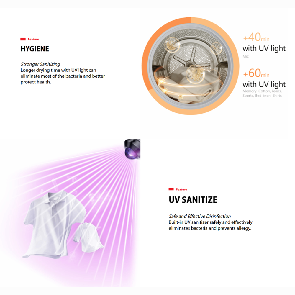 TOSHIBA 8KG/10KG Heat Pump Origin Inverter Tumble Dryer TD-E80BT21HWM(WW)/TD-BP110GHM(MG) | SENSE DRY™ | Anti-crease | TSmartLife Smart Control