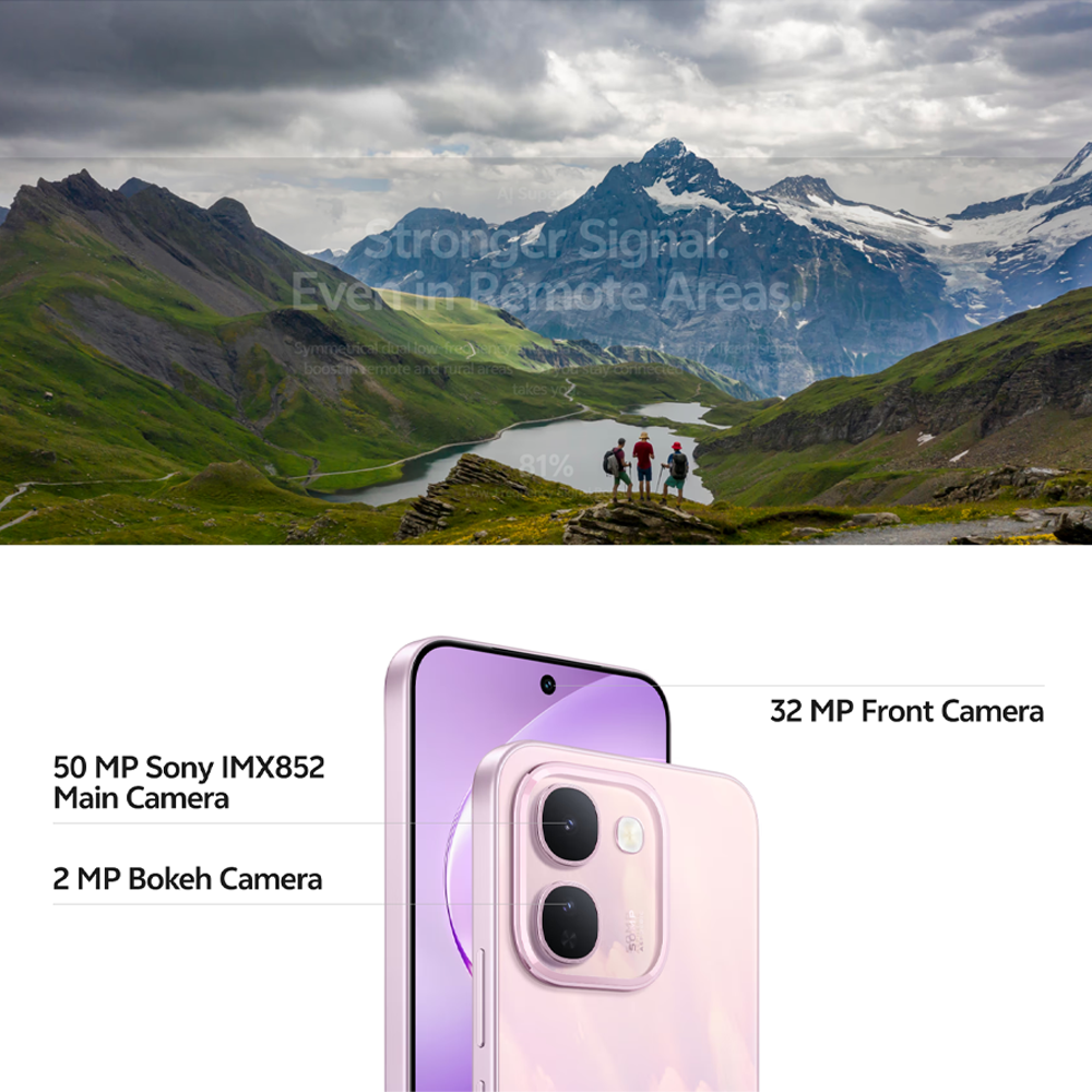 vivo V80 Lite 6GB+128GB/ 6GB+256GB/ 8GB+256GB | 6.83 inches, AMOLED | 50MP Rear Camera | Mediatek Dimensity 7300e (6 nm) | 10000mAh, 44W Fast Charge