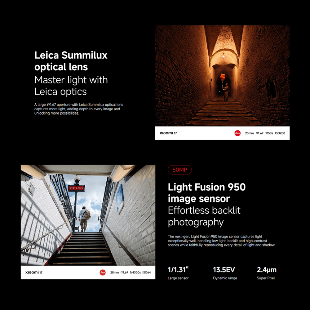 Xiaomi 17 12GB+512GB/12GB+256GB | 6.3", LTPO AMOLED | 50MP Rear Camera | Qualcomm SM8850-AC Snapdragon 8 Elite Gen 5 (3 nm) | Li-Po 6330mAh