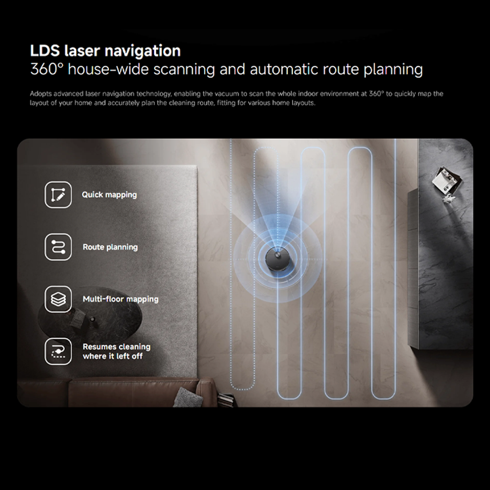 Xiaomi 55W Robot Vacuum X20 Max D109GL | Extendable mop arm | 8000Pa | 4800mAh | Smart carpet detection