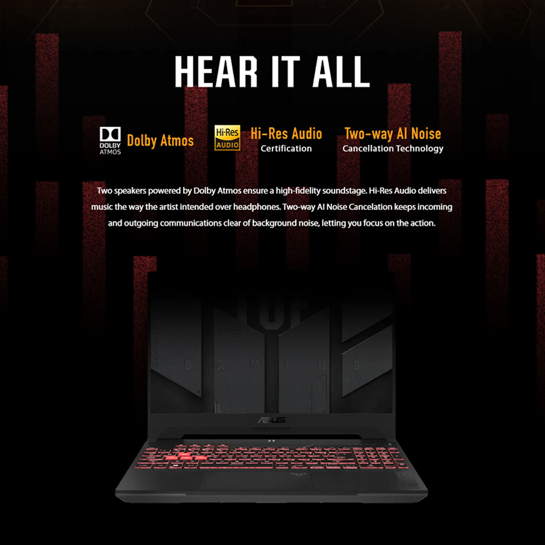 ASUS TUF Gaming A15  Laptop FA507N-ULP120W/ FA507N-ULP138W | AMD Ryzen 7 7735HS | 8GB+512GB SSD | 15.6-inch FHD | Windows 11 | Laptop with 2 Years Warranty
