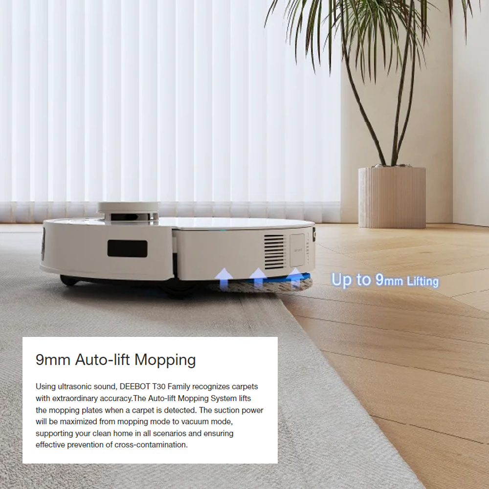 Ecovacs 11000Pa DEEBOT PRO OMNI T30 | Mini OMNI Station | Stylish Appearance | TruEdge Adaptive Edge Mopping