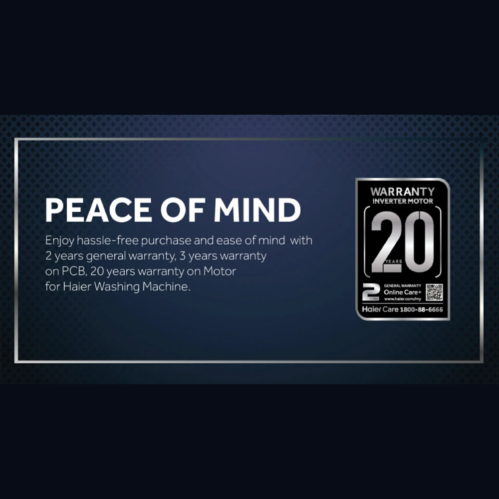 HAIER 14KG/8KG Front Load Color AI Inverter Washer Dryer HWD140-BP14387GNU1 | Ultra Fresh Air | Smart Dosing | Smart Wash