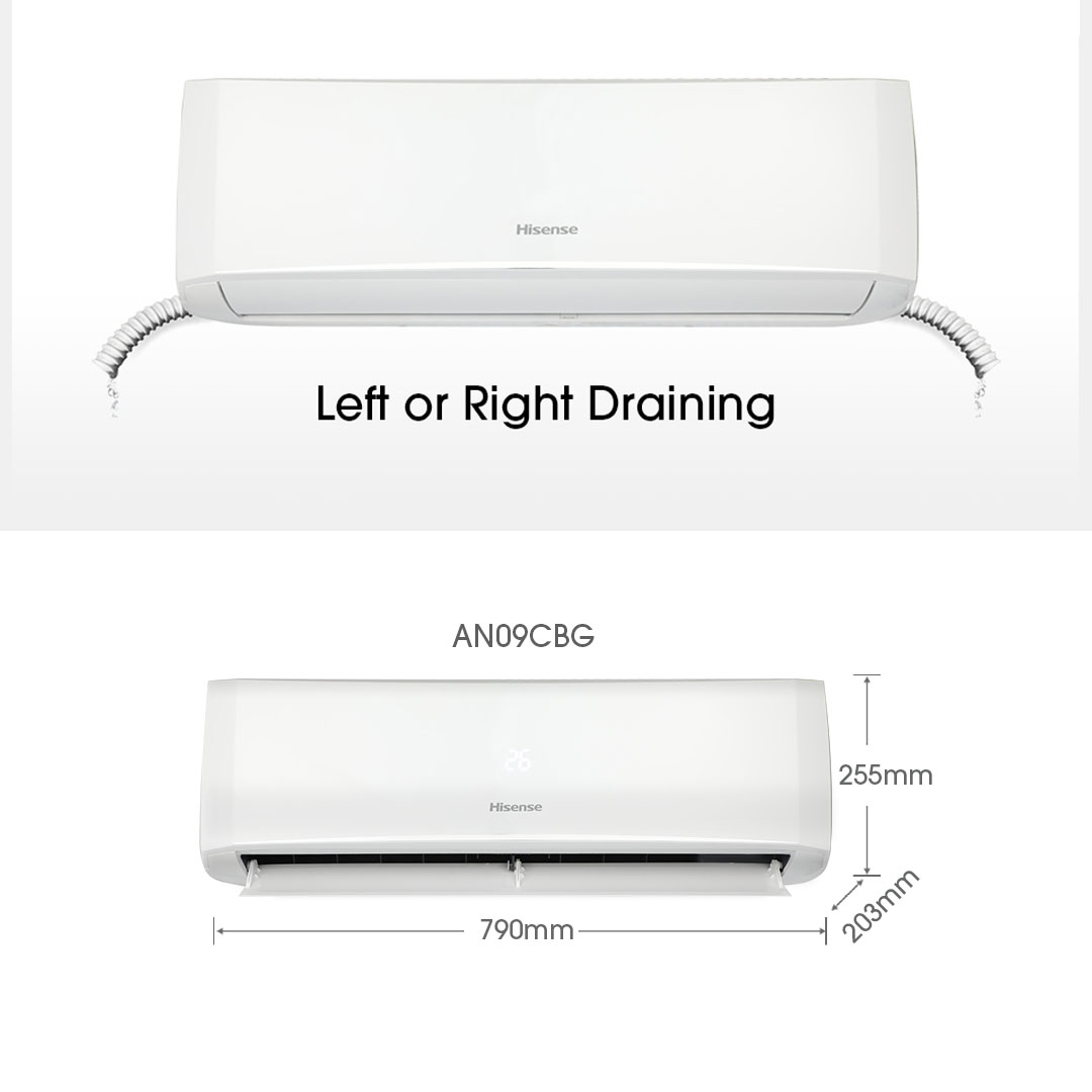 HISENSE 1HP R32 Non-Inverter Wall Mount Air Conditioner AN09CBG | LED display | Super Quite Mode | Gas Leaking Detection | Smart Mode - Auto run | Air Conditioner with 2 Years Warranty