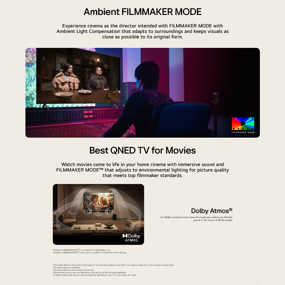 LG 55"/ 65"/ 75"/ 86" 4K UHD QNED AI QNED80 Smart TV QNED80ASA | QNED Color | alpha 7 4K AI Processor Gen8 | Dolby Atmos