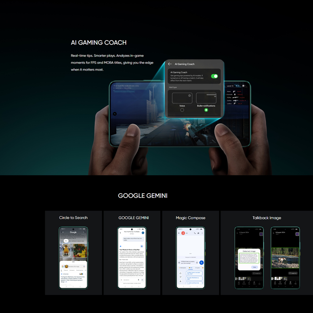 realme GT 7 Dream Edition 16GB+512GB | 6.78 inches, LTPO AMOLED | 50MP Main Camera | Mediatek Dimensity 9400e (4 nm) | Android 15, Realme UI 6.0 | Li-Po 7000mAh, 120W wired