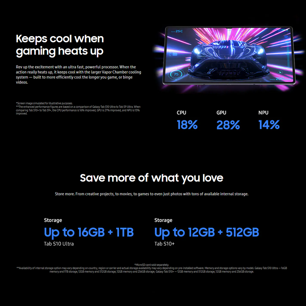 SAMSUNG Galaxy Tab S10+ | Dynamic AMOLED 2X | 120Hz | Mediatek Dimensity 9300+ | Li-Po 10090mAh Battery