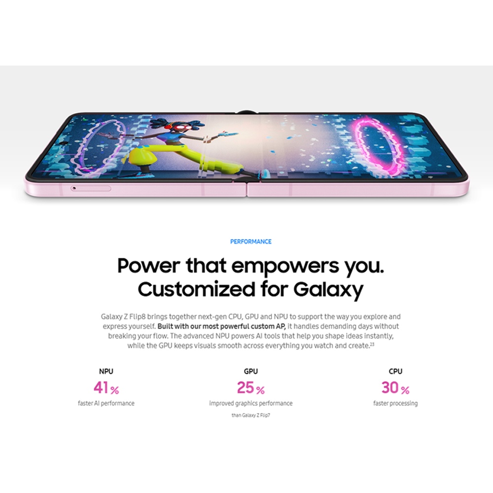 SAMSUNG Galaxy Z Flip8 12GB+256GB / 12GB+512GB | 6.9 inch, Foldable Dynamic | 50MP Rear Camera | Exynos 2600 (2 nm) | Android 17, One UI 9 | Li-Po 4300mAh, 25W Fast Charge