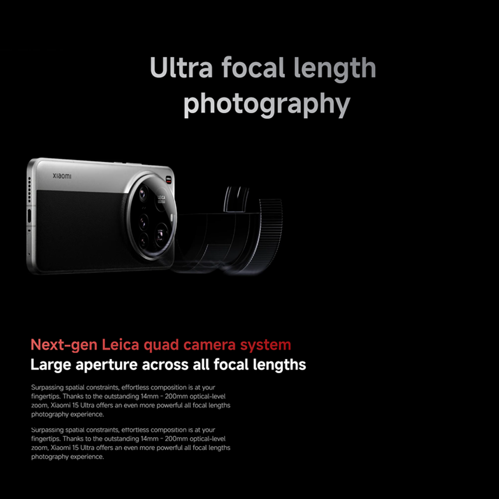 Xiaomi 15 Ultra 16GB+512GB/ 16GB+1TB | Qualcomm SM8750-AB Snapdragon 8 Elite (3 nm) | 6.73 inches, LTPO AMOLED | 200MP Camera | Li-Po 5410 mAh, 90W HyperCharge