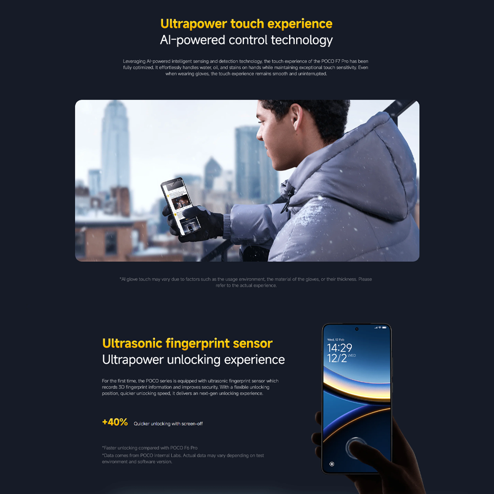 Xiaomi POCO F7 Pro 12GB+256GB/ 12GB+512GB | Qualcomm SM8650-AB Snapdragon 8 Gen 3 (4 nm) | 6.67 inches, AMOLED | 50MP Main Camera | Li-Po 6000 mAh