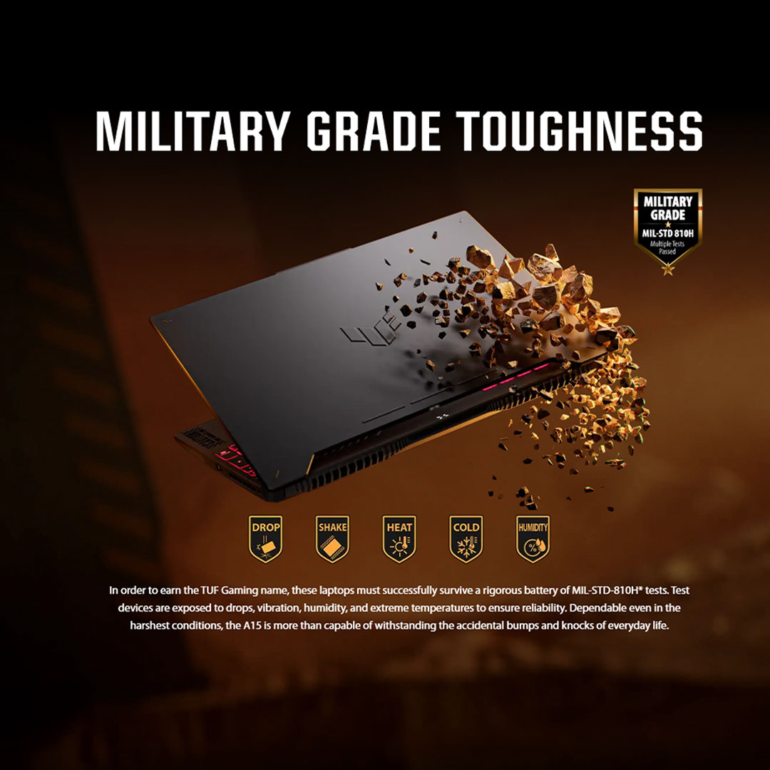 ASUS TUF Gaming A15  Laptop FA507N-ULP120W/ FA507N-ULP138W | AMD Ryzen 7 7735HS | 8GB+512GB SSD | 15.6-inch FHD | Windows 11 | Laptop with 2 Years Warranty