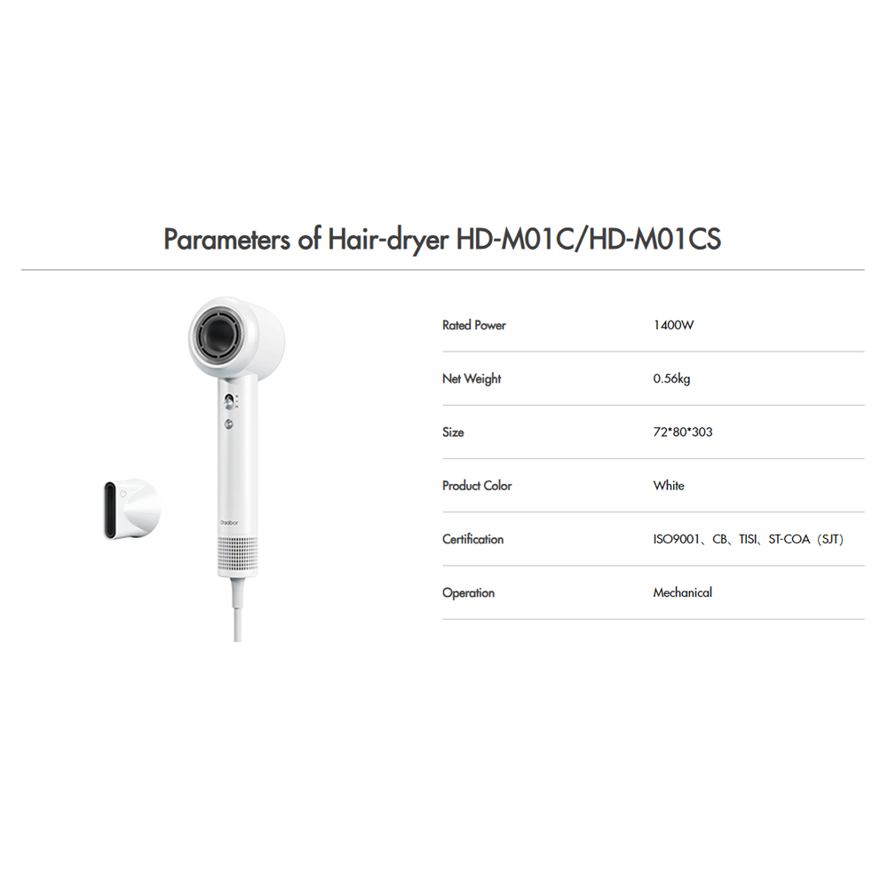 Gaabor 1400W Ultra High Speed Hair Dryer HD-M01A / HD-M01B / HD-M01C |  3-Heat Setting | With Cool Shot Function | 2-speed Control | 1  Year General Warranty