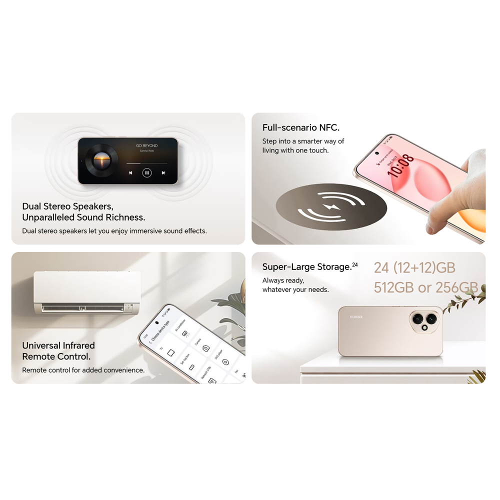 HONOR 400 12GB+256GB/ 12GB+512GB | 200MP Main Camera | 6.55 inch | Qualcomm SM7550-AB Snapdragon 7 Gen 3 (4 nm) | Li-Po 6000 mAh,Fast charging 80W