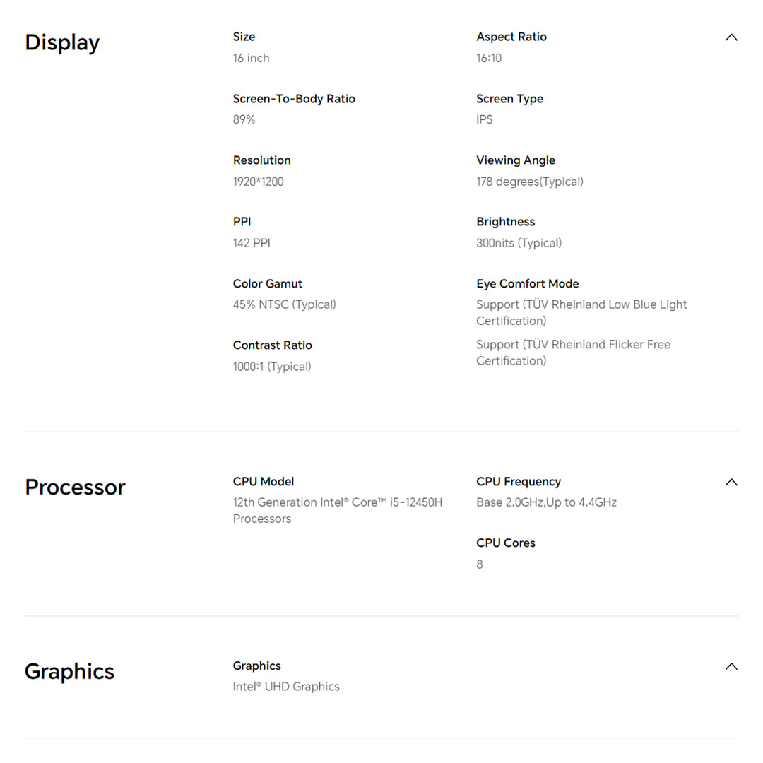 HONOR MagicBook X 16 16-inch 12th Generation Intel® Core™ i5-12450H Intel UHD Graphics | 65W Portable Fast Charger | Comfortable Reading | 7.5 Hours of Daily Office Work | Laptop with 1 Year Warranty