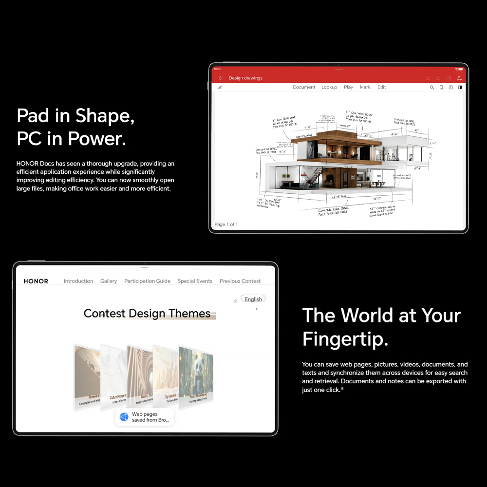 HONOR MagicPad2 12GB+256GB | 12.3 inch, OLED | MagicOS 8.0.1 (Android 14) | The Slimmer, The Stronger