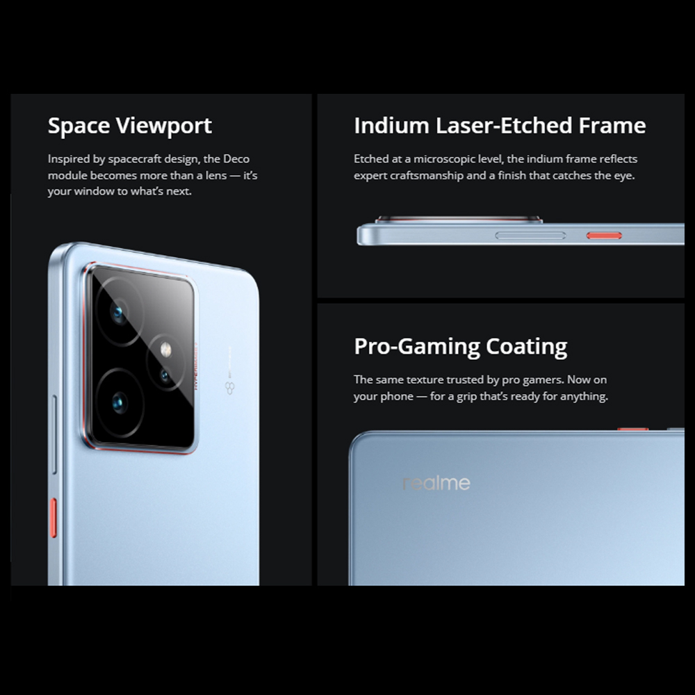 realme GT 7 12GB+512GB | 6.78 inches, LTPO AMOLED | 50MP Rear Camera | Mediatek Dimensity 9400e (4 nm) | 1264 x 2780 pixels | Li-Po 7000mAh, 120W wired