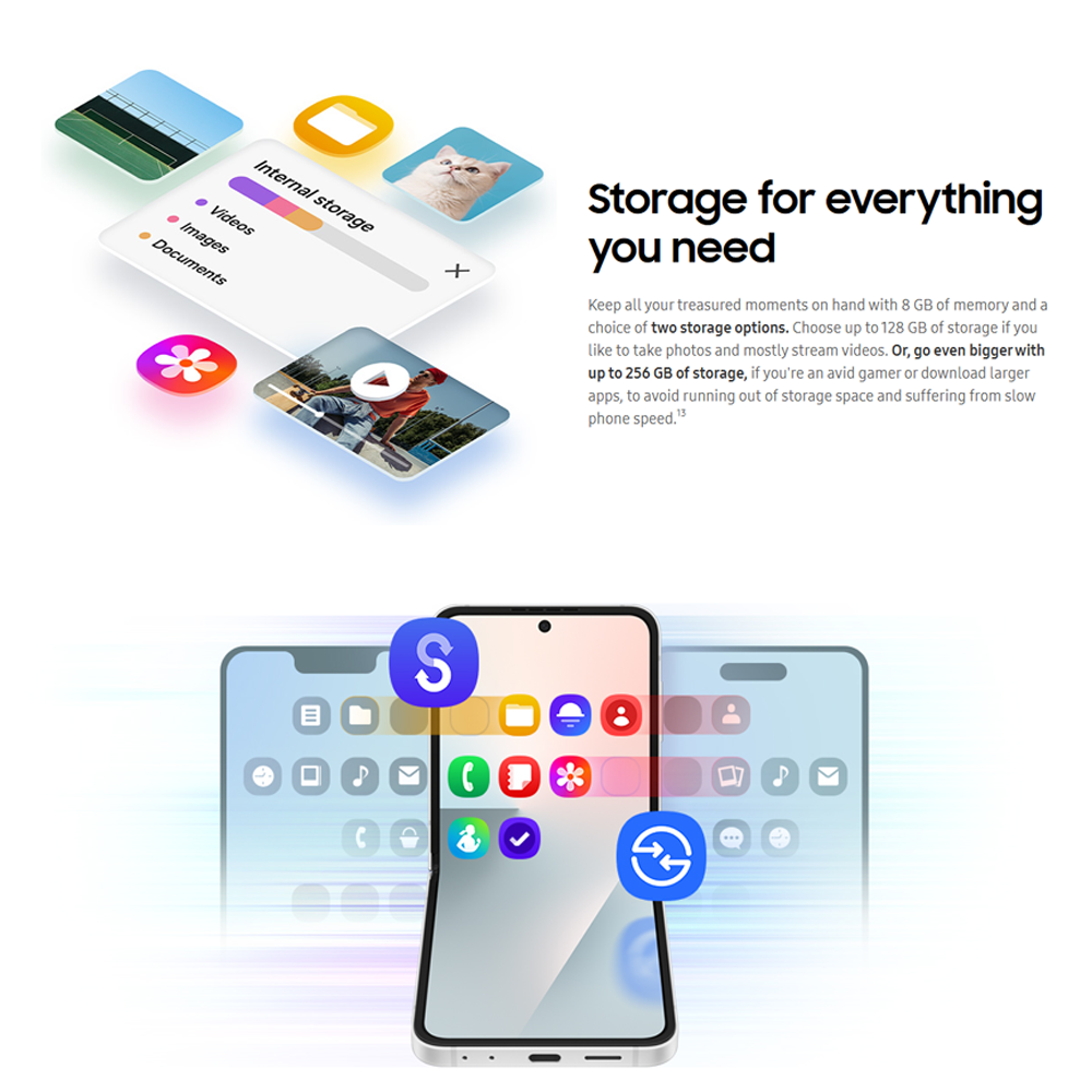 SAMSUNG Galaxy Z Flip7 FE | Pro-level 50 MP camera for selfies | One UI 8. All new for Flip | Efficient battery powers all-day use