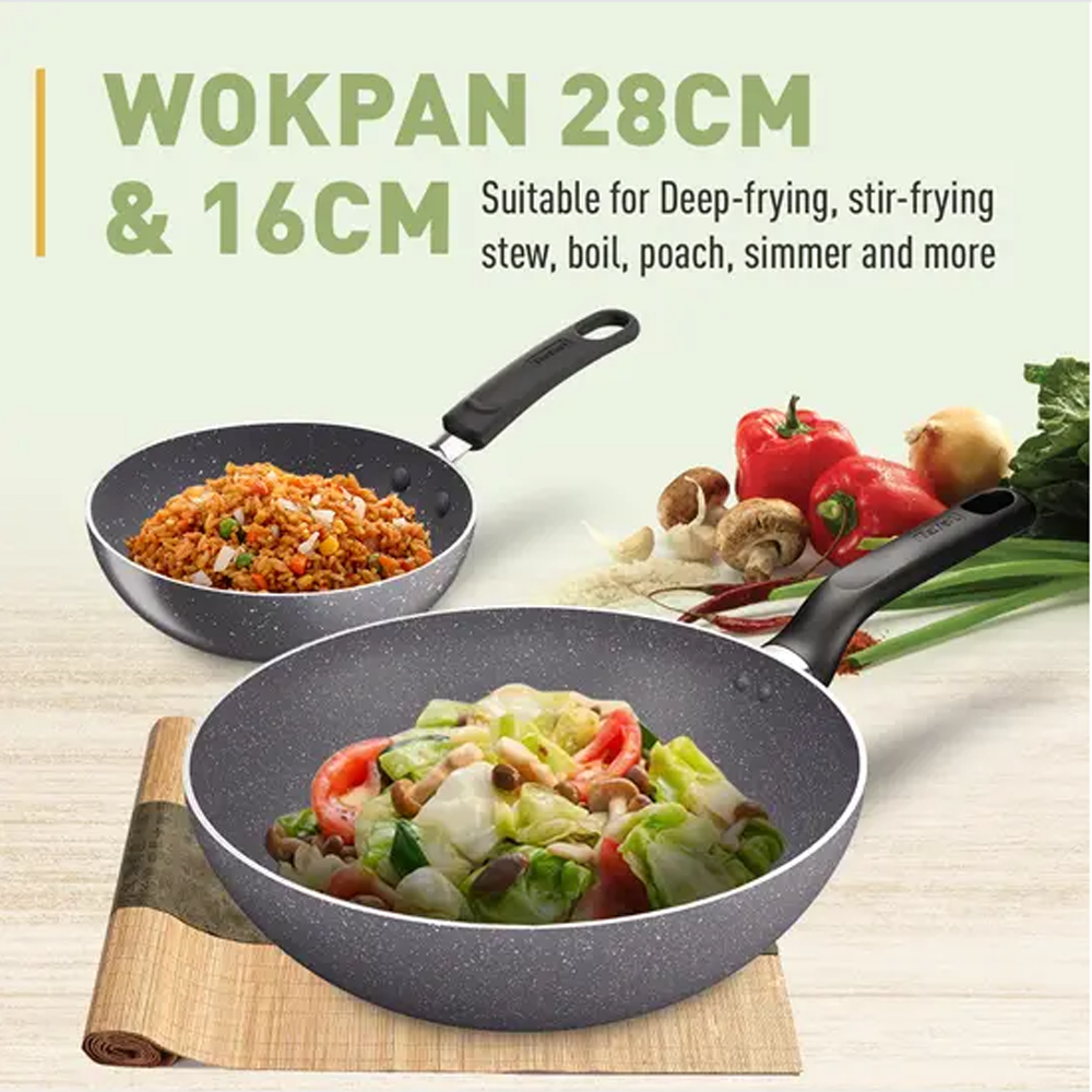 Tefal Natura 5-Piece Cookware Set B226S595 | Perfect Searing Thermo-Signal | Naturally Resistant Mineralia Coating | Safe Non-Stick