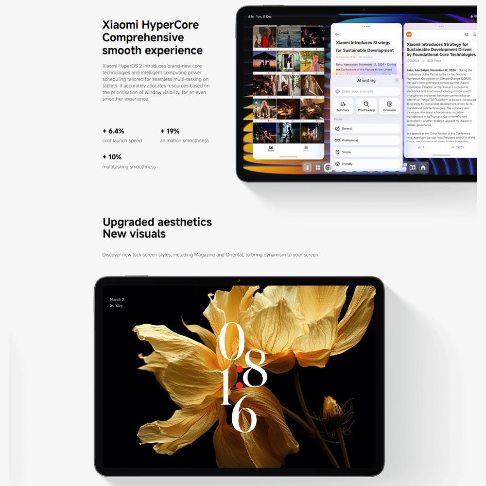 Xiaomi Pad 7 Pro 8GB+256GB/ 12GB+512GB | Qualcomm SM8635 Snapdragon 8s Gen 3 (4 nm) | 11.2 inch, PS LCD | 50MP Main Camera | Li-Po 8850 mAh