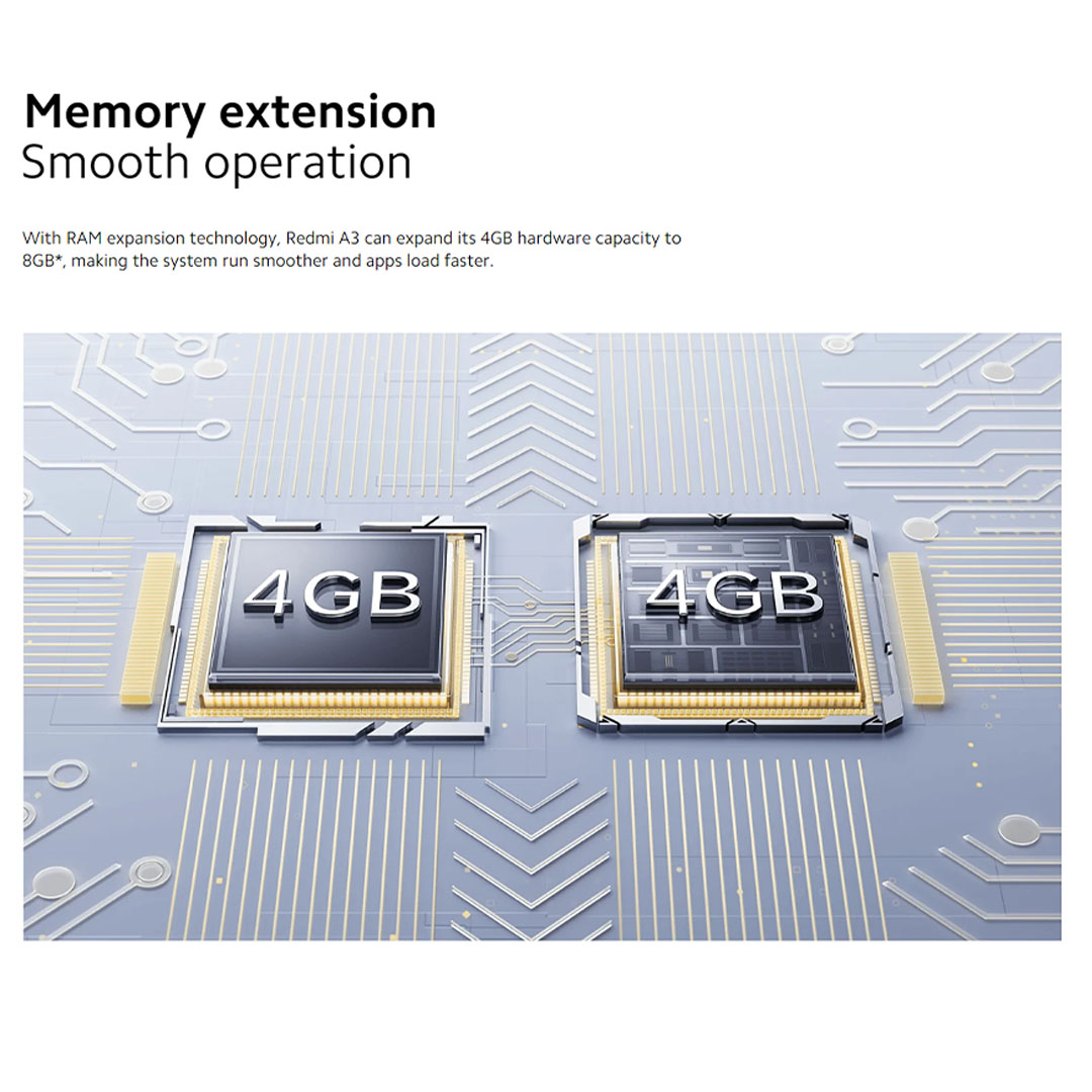 Xiaomi Redmi A3 4GB+128GB | 6.71 inch | Android 14 (Go edition) | Li-Po 5000 mAh, 10W Fast Charging | Dot Drop Display | Mediatek Helio G36 (12 nm) | Smartphones with 1 Year Warranty