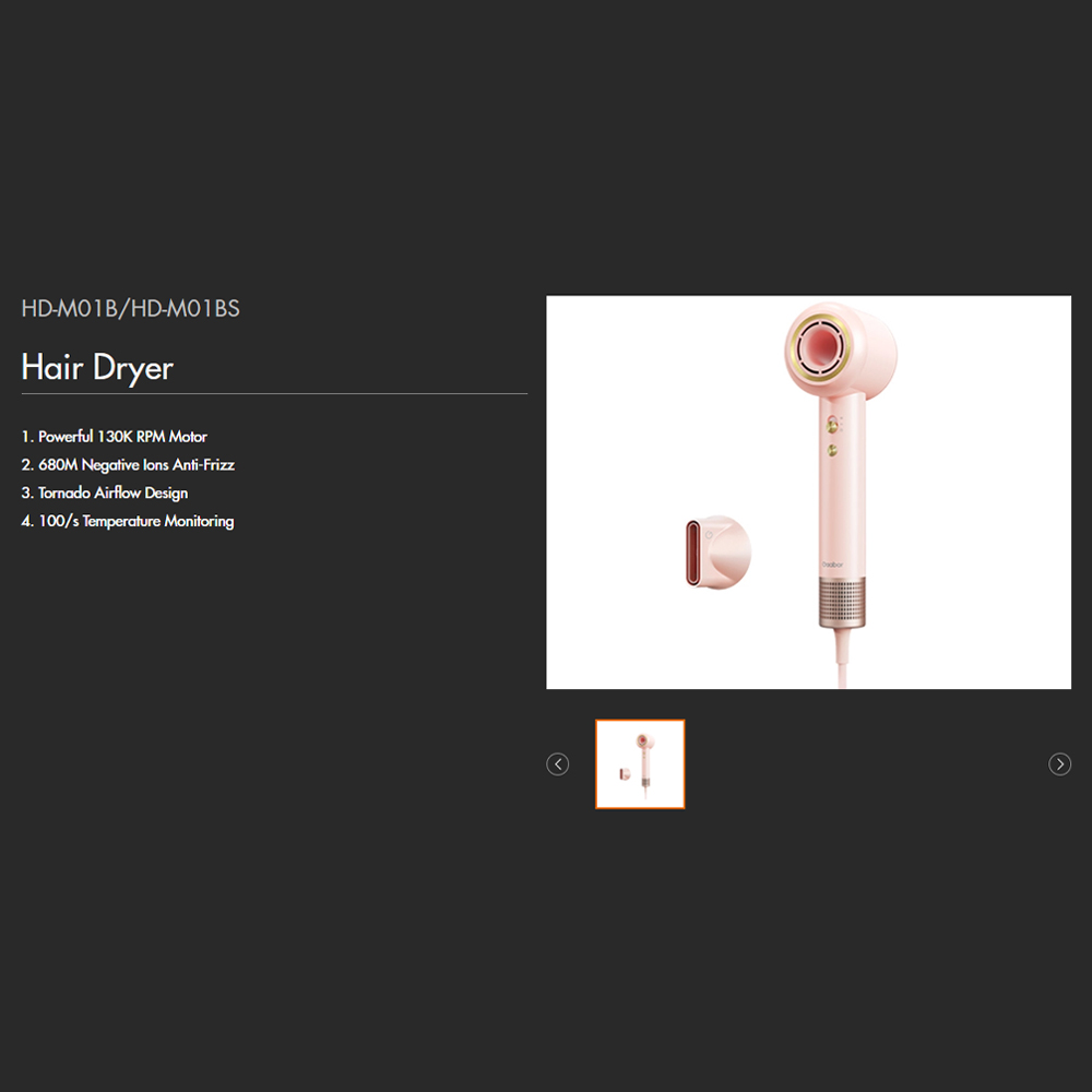 Gaabor 1400W Ultra High Speed Hair Dryer HD-M01A / HD-M01B / HD-M01C |  3-Heat Setting | With Cool Shot Function | 2-speed Control | 1  Year General Warranty