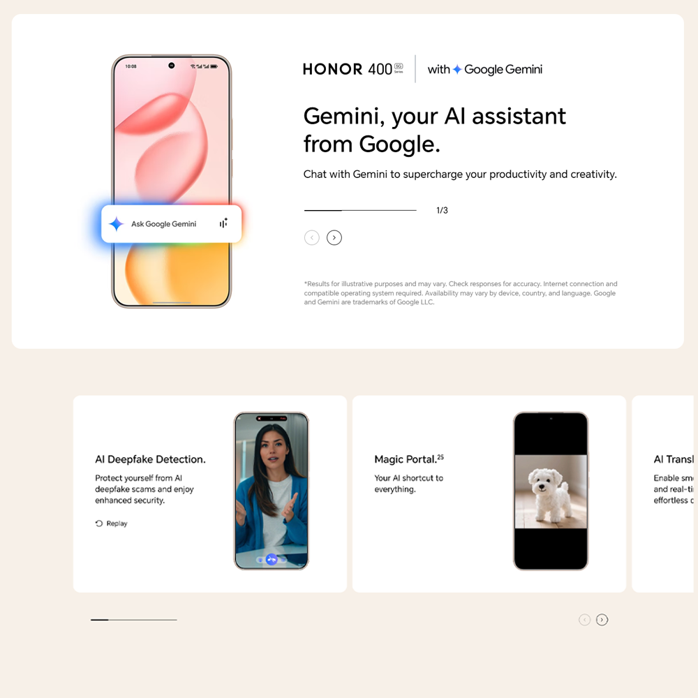 HONOR 400 12GB+256GB/ 12GB+512GB | 200MP Main Camera | 6.55 inch | Qualcomm SM7550-AB Snapdragon 7 Gen 3 (4 nm) | Li-Po 6000 mAh,Fast charging 80W