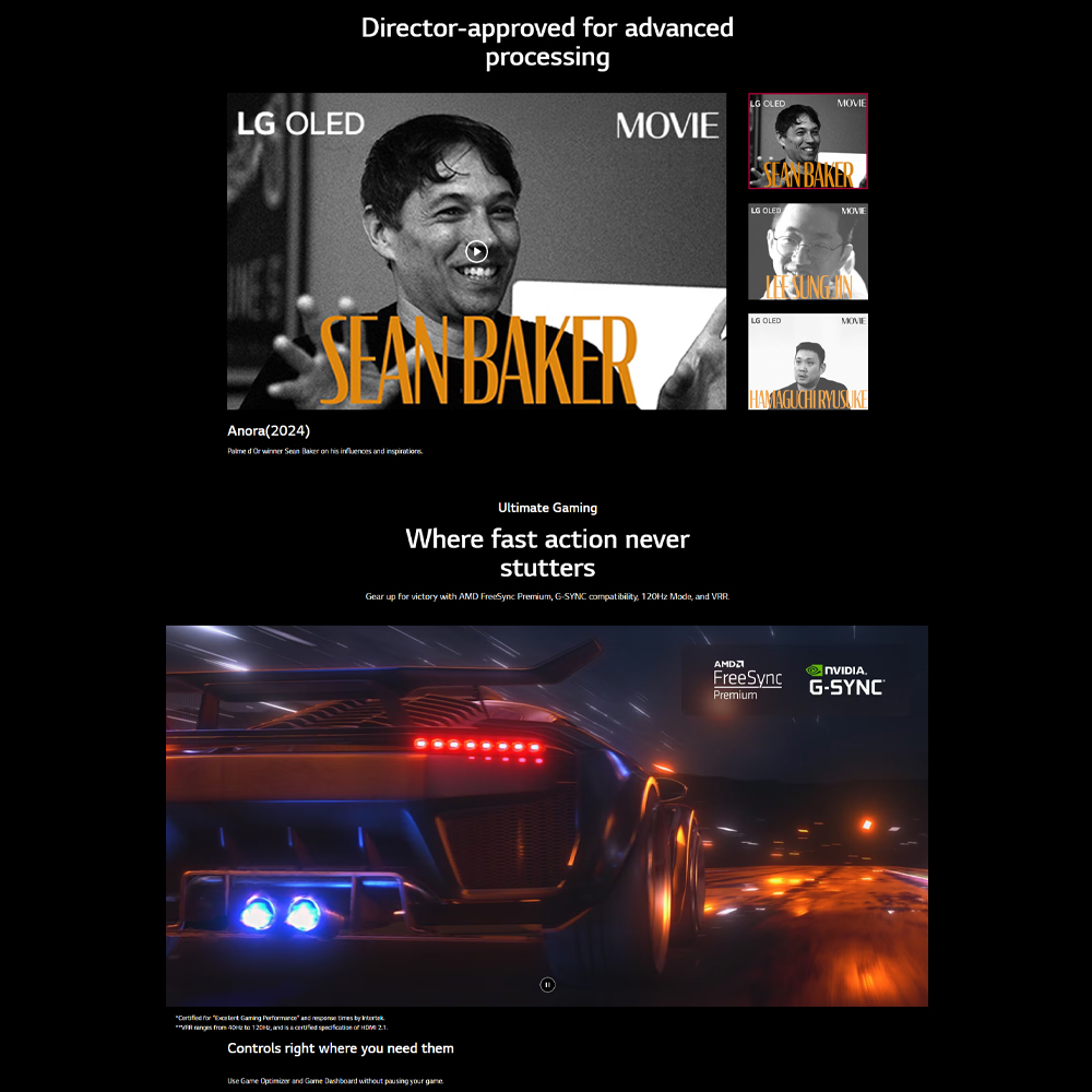 sold out       icon arrow left boldicon arrow right bold Share:  0 Product Information Section LG 55/65 inch 4K UHD Smart TV with AI B4 | α8 AI Super Upscaling 4K | FreeSync Anti-Tear | HGiG Game Mode