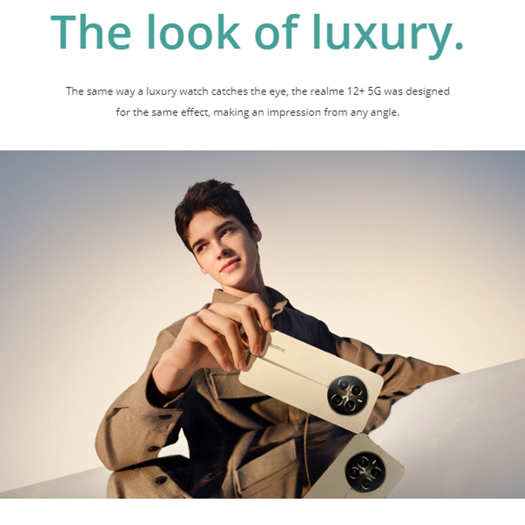 realme 12+ 5G 12GB+256GB | 120Hz Smooth AMOLED Display | realme UI 5.0 | Rainwater Smart Touch | Smartphone with 1 Year Warranty