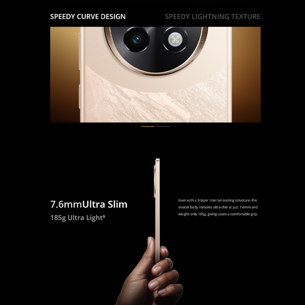 realme 13+ 5G 12GB+256GB/ 12GB+512GB | Android 14, Realme UI 5.0 | MediaTek Dimensity 6300 5G | 5000mAh, 80W Ultra Charge