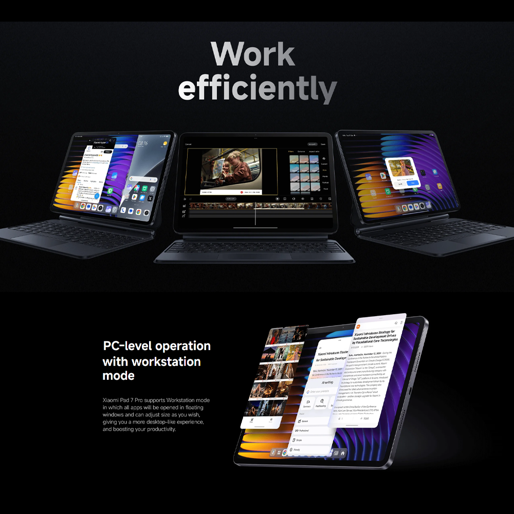 Xiaomi Pad 7 Pro 8GB+256GB/ 12GB+512GB | Qualcomm SM8635 Snapdragon 8s Gen 3 (4 nm) | 11.2 inch, PS LCD | 50MP Main Camera | Li-Po 8850 mAh