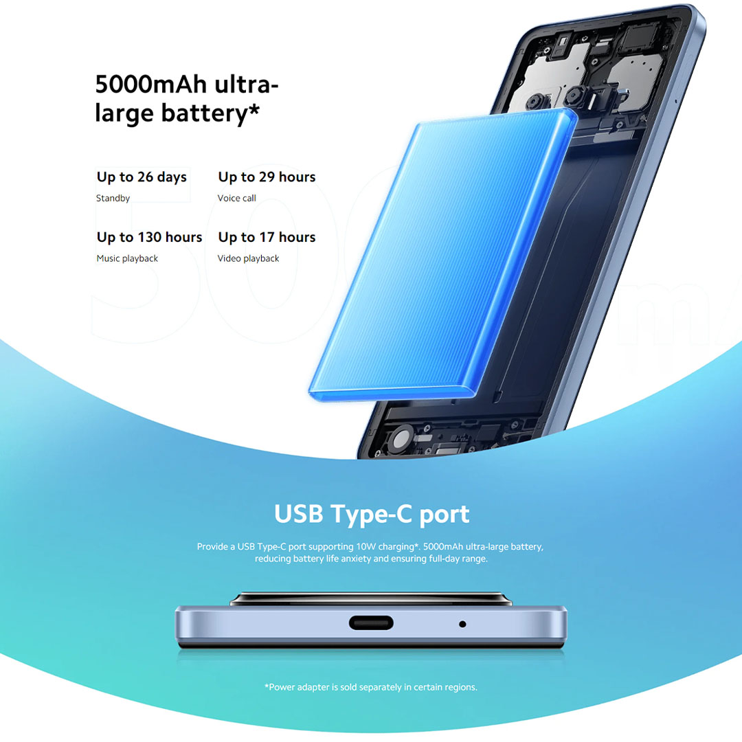 Xiaomi Redmi A3 4GB+128GB | 6.71 inch | Android 14 (Go edition) | Li-Po 5000 mAh, 10W Fast Charging | Dot Drop Display | Mediatek Helio G36 (12 nm) | Smartphones with 1 Year Warranty