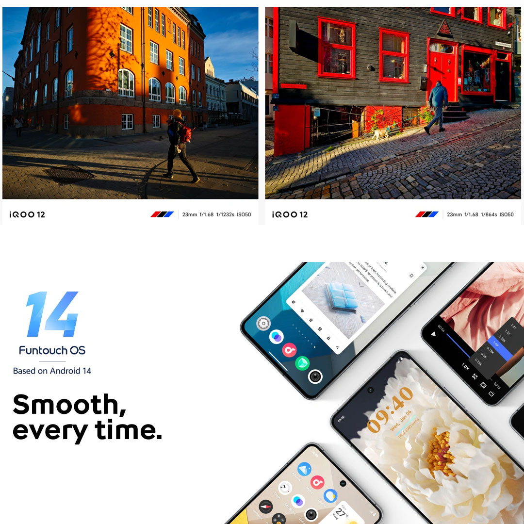 IQOO 12 16GB+512GB | 120W |  6.7 inches with LTPO AMOLED | Android 14 | Fun Touch 14 | Snapdragon 8 Gen 3 (4 nm) | Smartphone with 2 Years Warranty