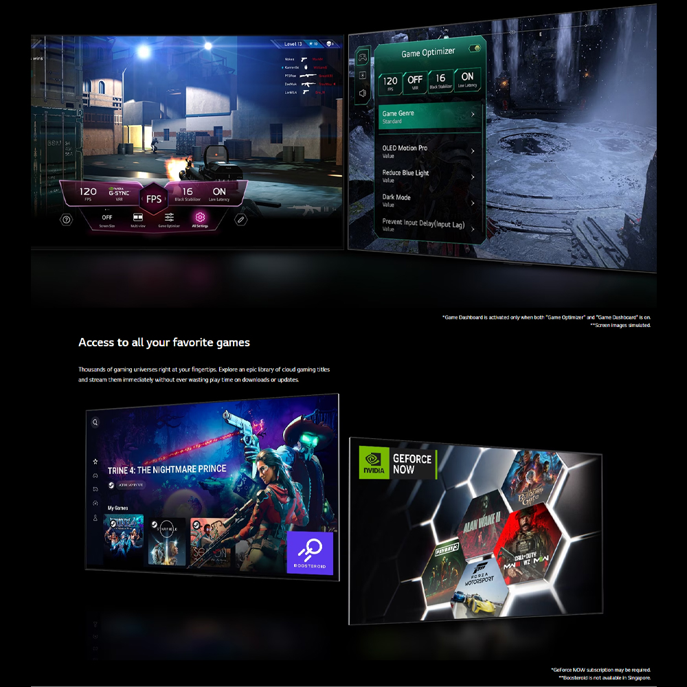 sold out       icon arrow left boldicon arrow right bold Share:  0 Product Information Section LG 55/65 inch 4K UHD Smart TV with AI B4 | α8 AI Super Upscaling 4K | FreeSync Anti-Tear | HGiG Game Mode