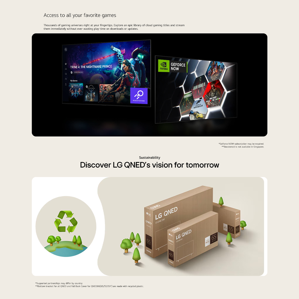 LG 55"/65"/75" QNED80 AI 4K UHD LED Smart TV QNED80TSA | 4K Upscaling | Dynamic Tone | HDR10 / HLG Mapping | AI Sound Pro