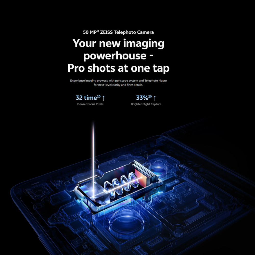 vivo X Fold5 5G | 6000mAh BlueVolt Battery | 80W Dual-Cell FlashCharge | 8.03" 2k ZEISS Master Colour Display | AI Multitasking | 50MP ZEISS Telephoto Camera