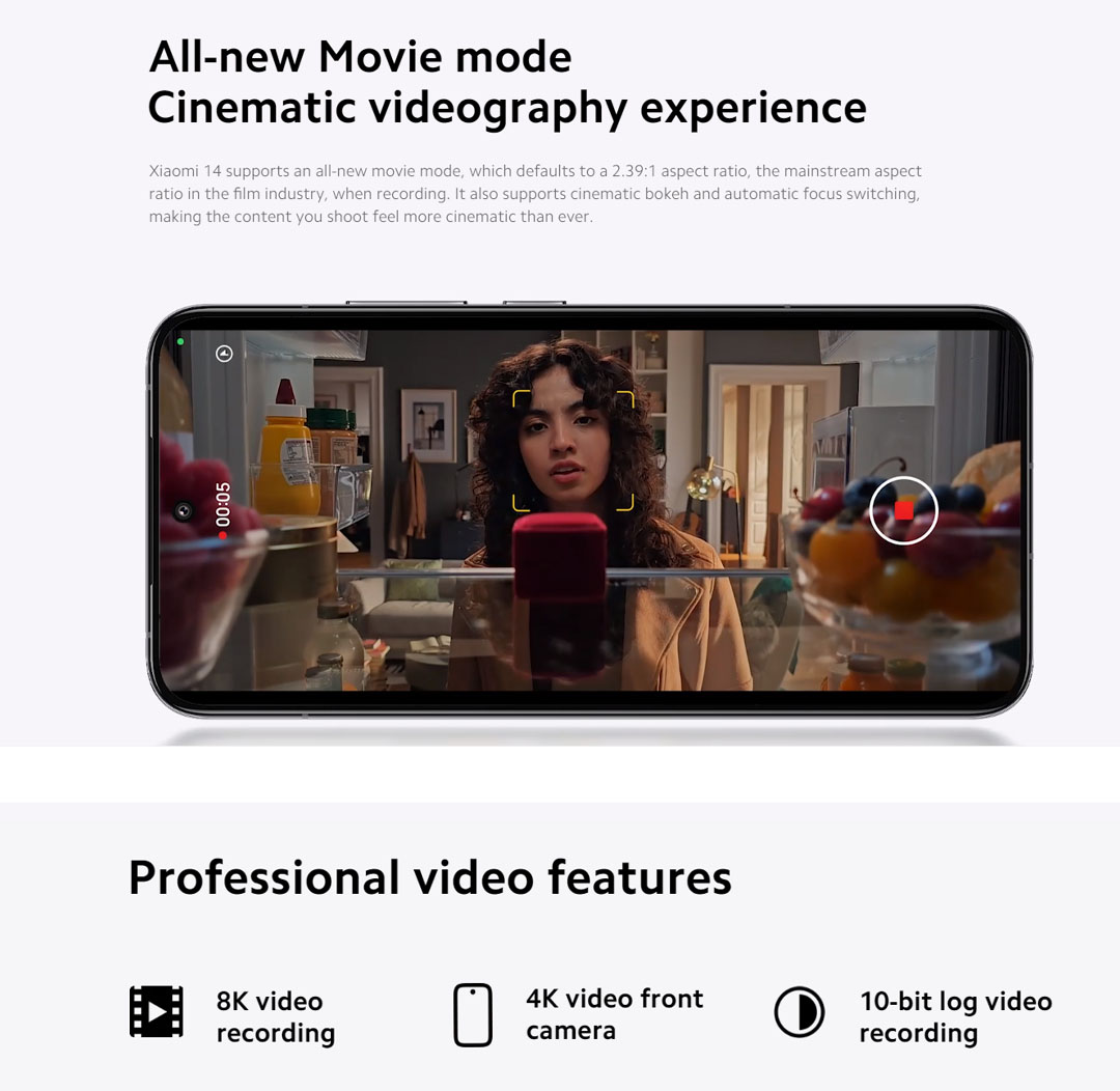 Xiaomi 14 12GB+512GB | Ultra-large Image Sensor | Supports Dolby Vision® Shooting | Leading Imagery | Compact Size | Smartphone with 1 Year Warranty