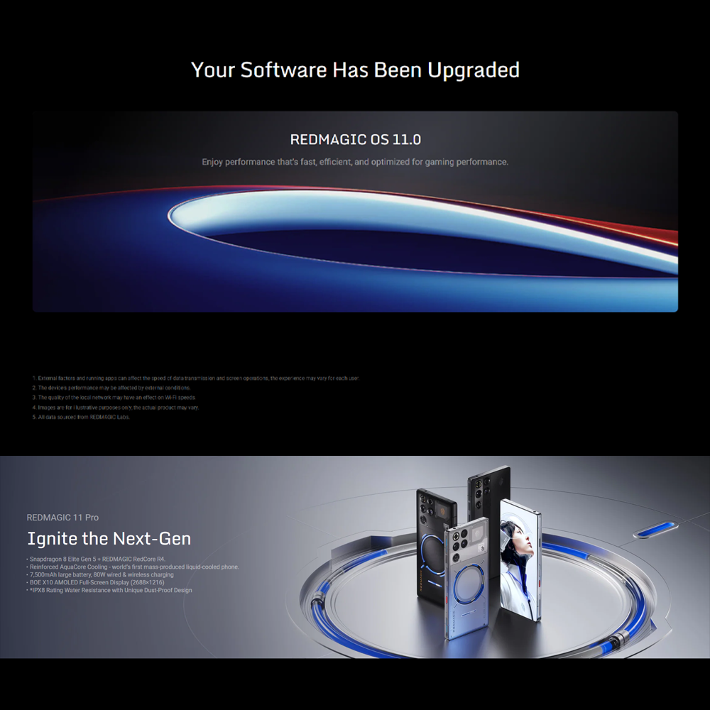 REDMAGIC 11 Pro | Snapdragon 8 Elite Gen 5 | AMOLED Display 144Hz Refresh Rate | 7500mAh Battery | 80W Fast Charging