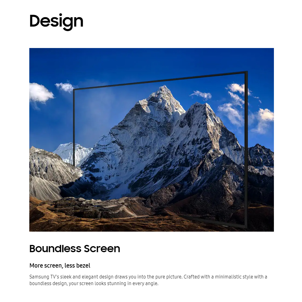 SAMSUNG 55"/65"/75" Crystal 4K UHD Smart TV UA55DU8000KXXM/UA65DU8000KXXM/UA75DU8000KXXM | AirSlim | 4K Upscaling