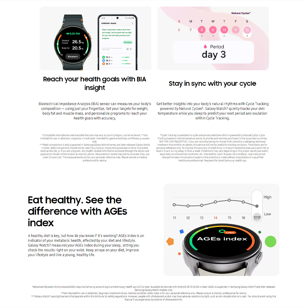 SAMSUNG Galaxy Watch7 Bluetooth 40mm 44mm | Personalized Sleep Coaching | Advanced fitness tracking