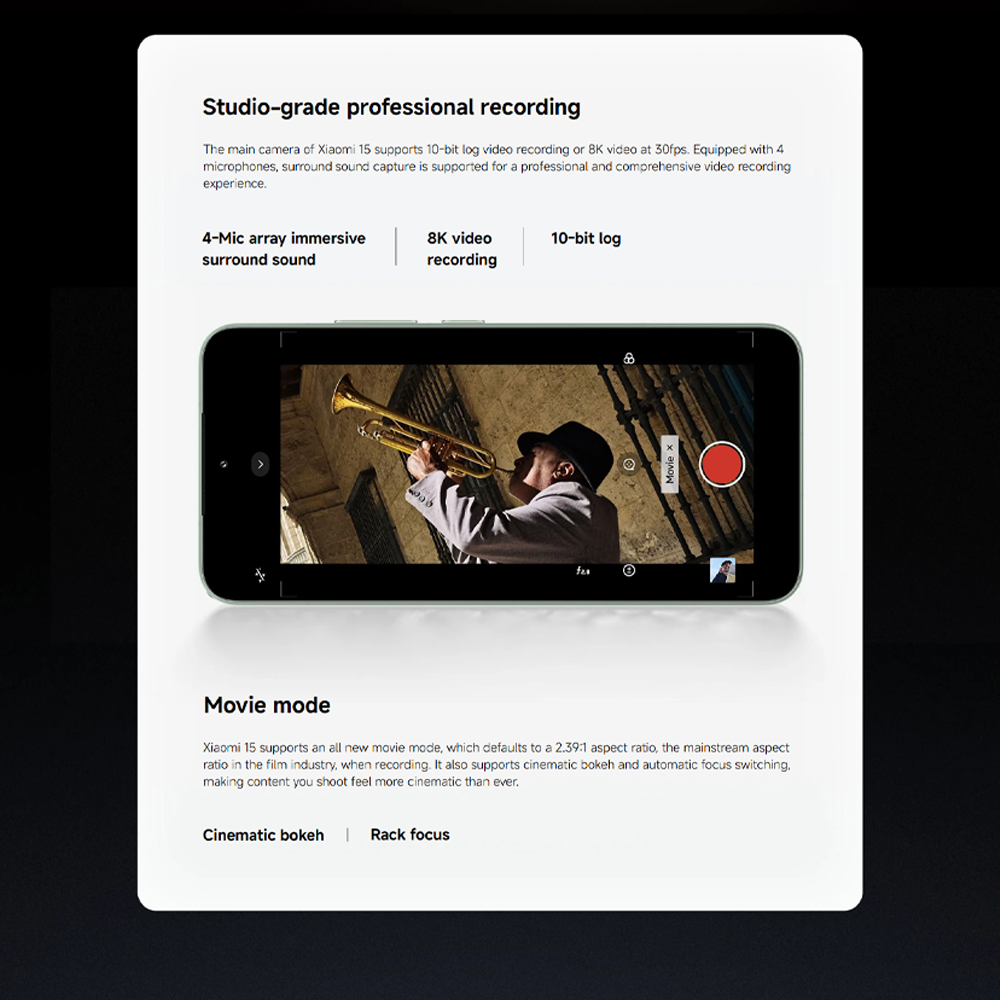 Xiaomi 15 12GB+256GB/ 12GB+512GB | Qualcomm SM8750-AB Snapdragon 8 Elite (3 nm) | 6.36 inches, LTPO AMOLED | 50MP Camera | Li-Po 5240 mAh, 90W HyperCharge