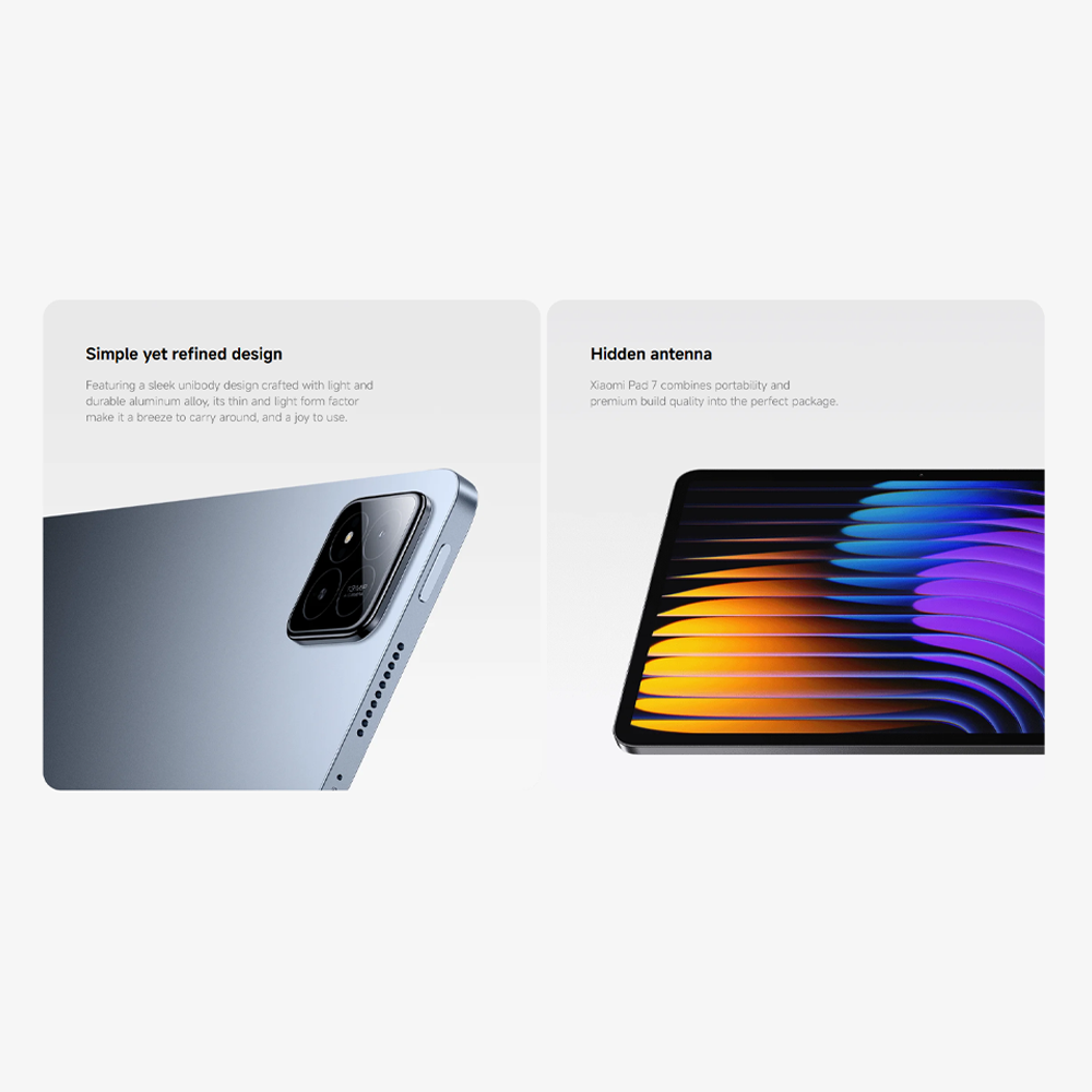 Xiaomi Pad 7 8GB+128GB/ 8GB+256GB | Qualcomm SM7675-AB Snapdragon 7+ Gen 3 (4 nm) | 11.2 inch, PS LCD | 13MP Main Camera | Li-Po 8850 mAh,Fast charging 45W