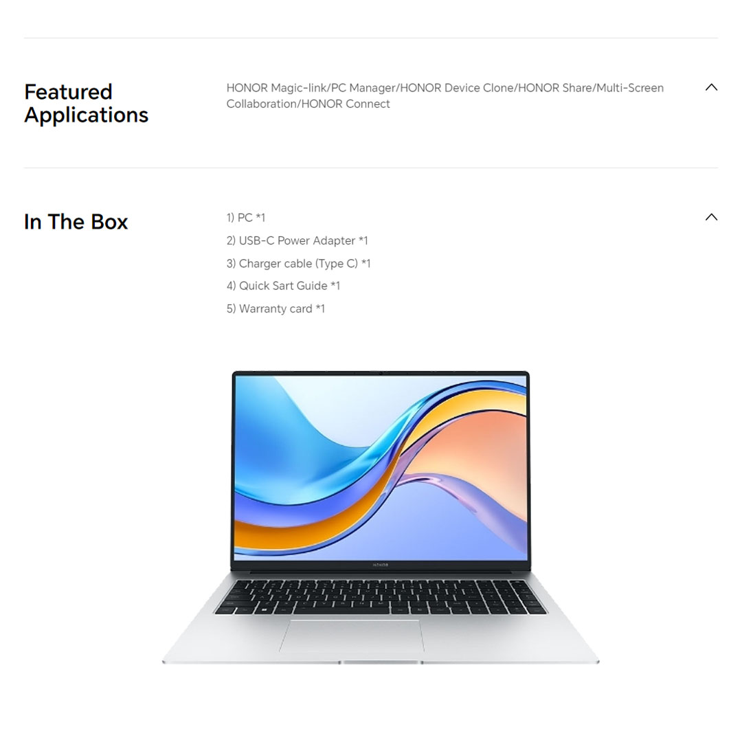 HONOR MagicBook X 16 16-inch 12th Generation Intel® Core™ i5-12450H Intel UHD Graphics | 65W Portable Fast Charger | Comfortable Reading | 7.5 Hours of Daily Office Work | Laptop with 1 Year Warranty