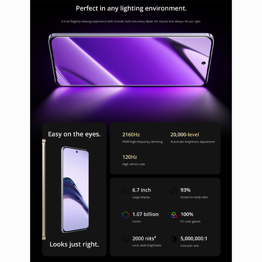 Realme 13 Pro 5G 12GB+512GB | 6.7 inches OLED | 50MP Sony LYT-600 OIS Camera | Snapdragon 7s Gen 2, Octa-core up to 2.4Ghz | Li-Po 5200mAh