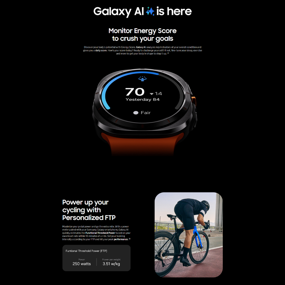SAMSUNG Galaxy Watch Ultra (LTE) 47mm | 10 ATM water resistance | Immediate Safety Siren | Dual-Frequency GPS