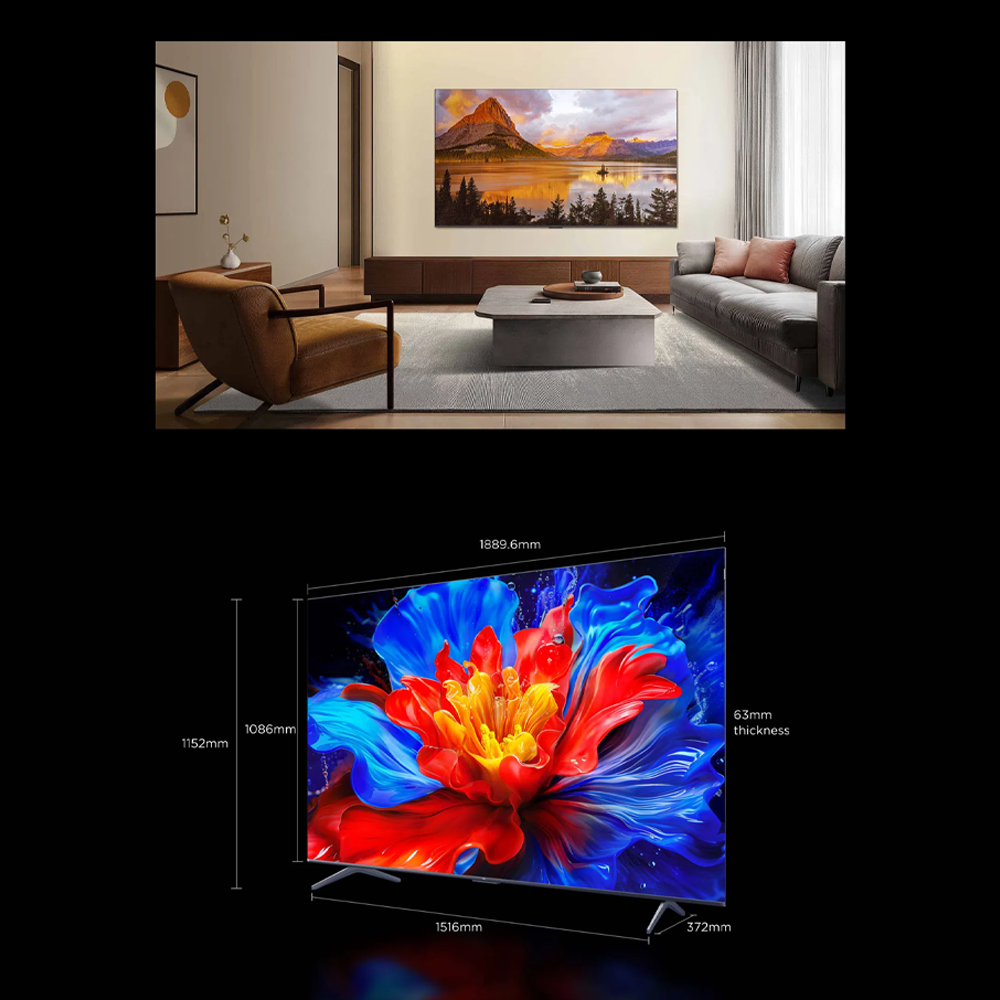 TCL 85"/98" 4K UHD QLED Google TV 85P8K/98P8K | QLED | 144Hz Native Refresh Rate | ONKYO 2.1 Hi-Fi System | AiPQ Pro Processor