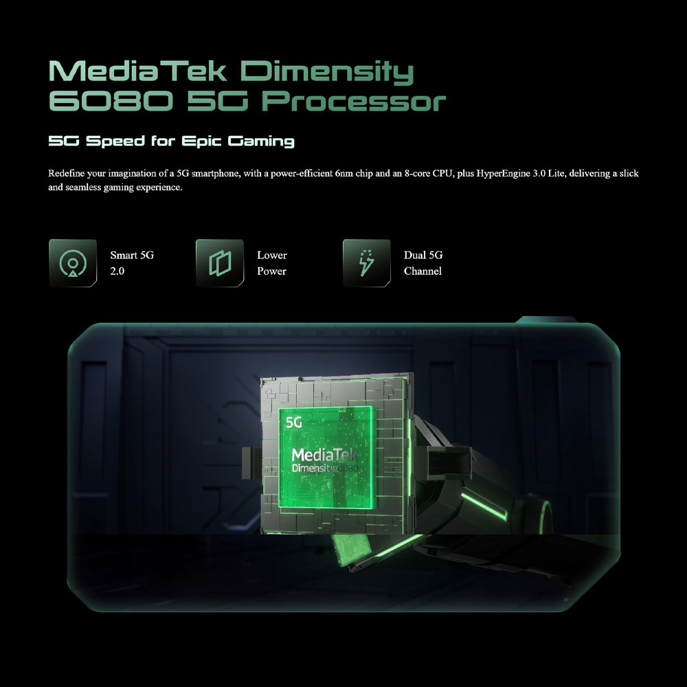 Tecno POVA 6 Pro 5G 12GB+12GB+256GB | Mediatek Dimensity 6080 (6 nm) | Dual Sims | LTE/5G