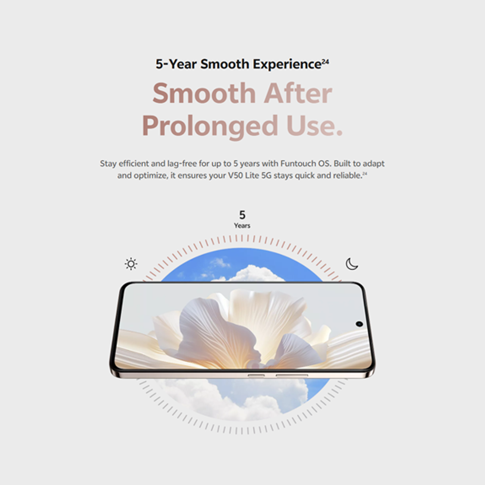 vivo V50 Lite 5G | BlueVolt Battery So Pro | 50 MP Sony Ultra-High Sensitivity Camera | Powerful Ai Function | 6500 mAh, 90W Fast Charge