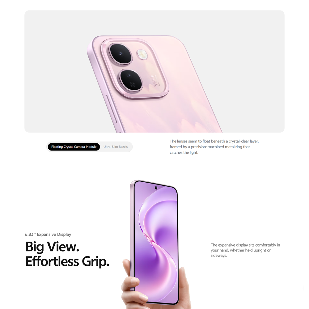 vivo V80 Lite 6GB+128GB/ 6GB+256GB/ 8GB+256GB | 6.83 inches, AMOLED | 50MP Rear Camera | Mediatek Dimensity 7300e (6 nm) | 10000mAh, 44W Fast Charge