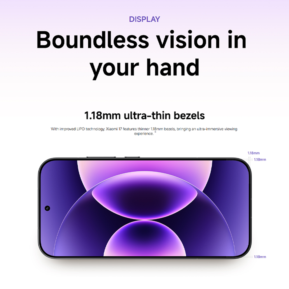 Xiaomi 17 12GB+512GB/12GB+256GB | 6.3", LTPO AMOLED | 50MP Rear Camera | Qualcomm SM8850-AC Snapdragon 8 Elite Gen 5 (3 nm) | Li-Po 6330mAh