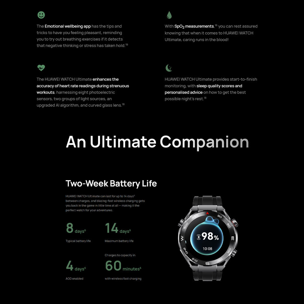 Huawei Watch Ultimate HNBR/ Titanium Strap | Liquid Metal Material | Pro-level Sports | Bluetooth Calling